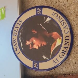 Used Elvis Presley souvenir memorial metal commerative pin issued 1998.